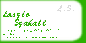 laszlo szakall business card